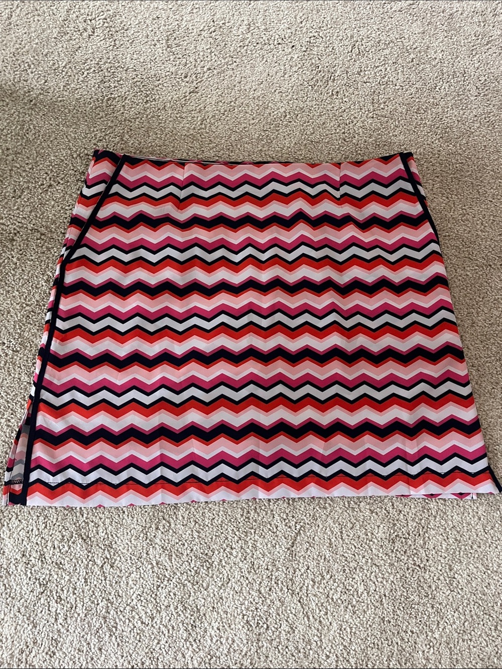 Chevron Print Pink & Black Skort - Women Shorts Skorts